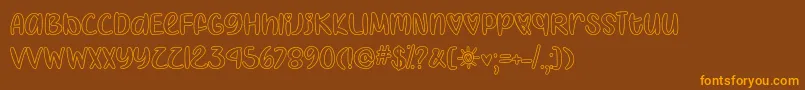 I Heart Coloring   Font – Orange Fonts on Brown Background