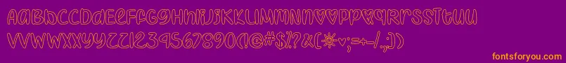 I Heart Coloring   Font – Orange Fonts on Purple Background