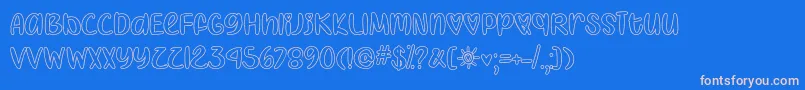 I Heart Coloring   Font – Pink Fonts on Blue Background