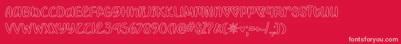 I Heart Coloring   Font – Pink Fonts on Red Background