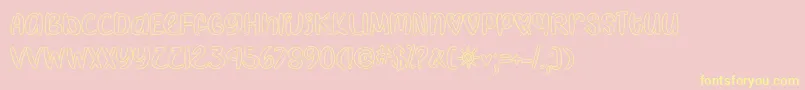 I Heart Coloring   Font – Yellow Fonts on Pink Background