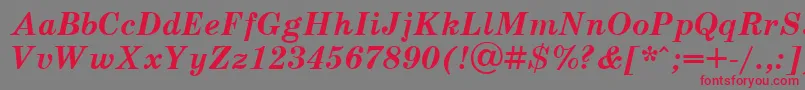 SchoolbookcttBolditalic-Schriftart – Rote Schriften auf grauem Hintergrund