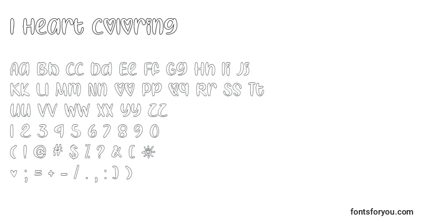 Czcionka I Heart Coloring   (130060) – alfabet, cyfry, specjalne znaki