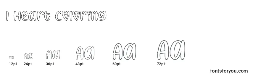 I Heart Coloring   (130060) Font Sizes
