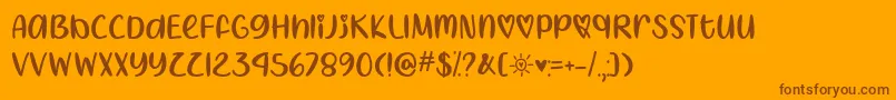 I Heart Summer  -Schriftart – Braune Schriften auf orangefarbenem Hintergrund