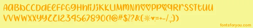 Fonte I Heart Summer   – fontes laranjas em um fundo amarelo
