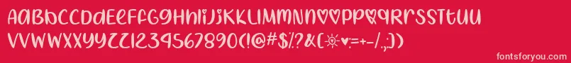 I Heart Summer   Font – Pink Fonts on Red Background