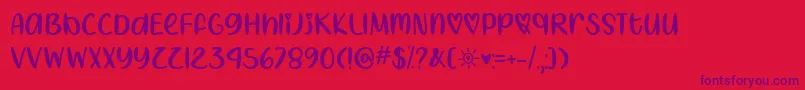 I Heart Summer   Font – Purple Fonts on Red Background