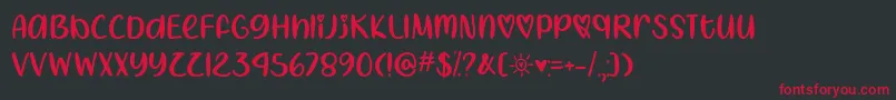 I Heart Summer   Font – Red Fonts on Black Background