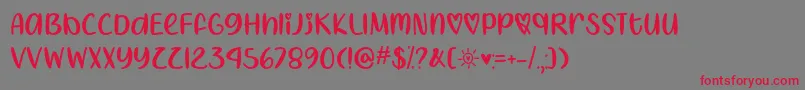 I Heart Summer   Font – Red Fonts on Gray Background