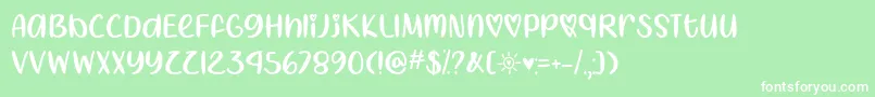 I Heart Summer   Font – White Fonts on Green Background
