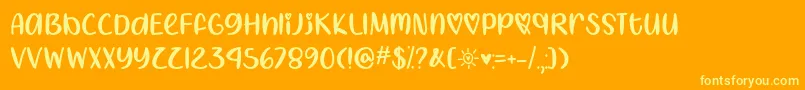 Fonte I Heart Summer   – fontes amarelas em um fundo laranja