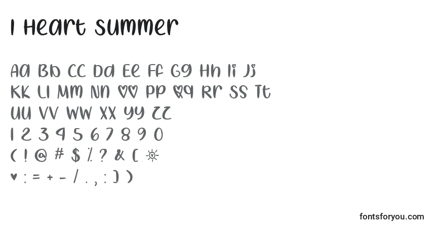 Schriftart I Heart Summer   (130062) – Alphabet, Zahlen, spezielle Symbole