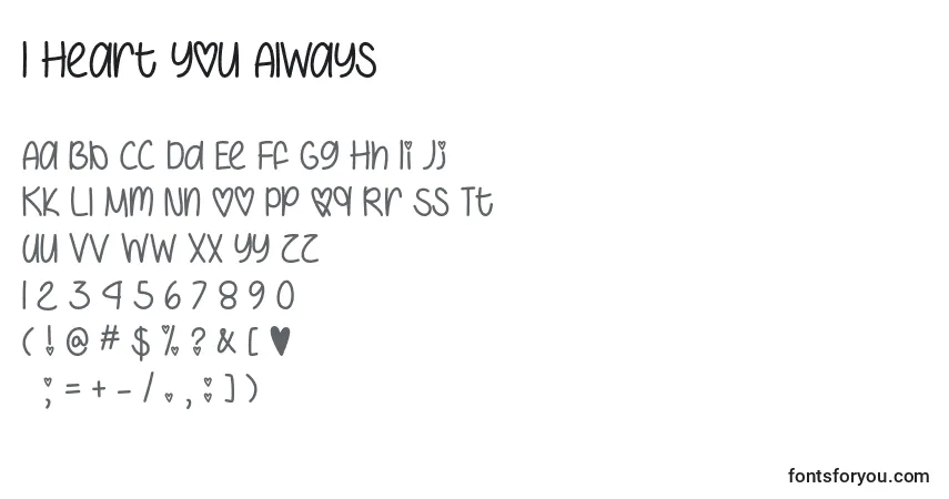 I Heart You Always   Font – alphabet, numbers, special characters