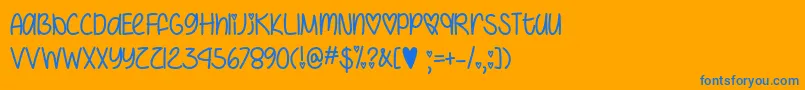 fuente I Heart You Always   – Fuentes Azules Sobre Fondo Naranja