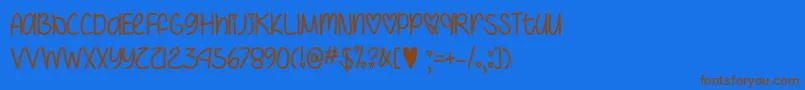 I Heart You Always   Font – Brown Fonts on Blue Background