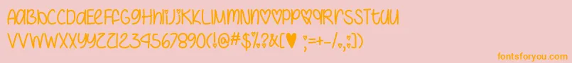 Шрифт I Heart You Always   – оранжевые шрифты на розовом фоне