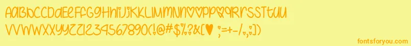 I Heart You Always   Font – Orange Fonts on Yellow Background