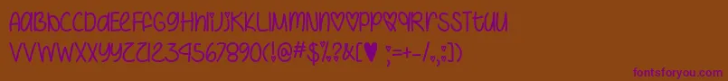 I Heart You Always  -Schriftart – Violette Schriften auf braunem Hintergrund