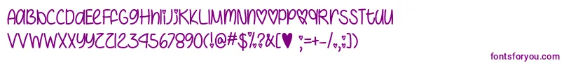 I Heart You Always  -fontti – violetit fontit valkoisella taustalla