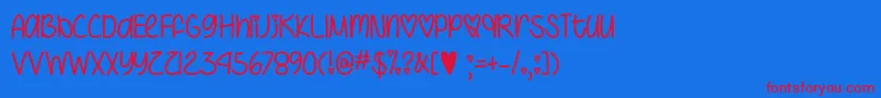 I Heart You Always   Font – Red Fonts on Blue Background