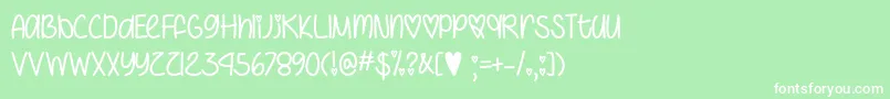 I Heart You Always   Font – White Fonts on Green Background