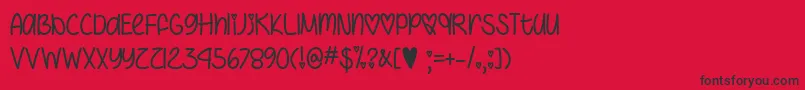 I Heart You Always  -Schriftart – Schwarze Schriften auf rotem Hintergrund