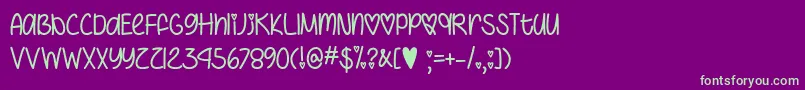 fuente I Heart You Always   – Fuentes Verdes Sobre Fondo Morado