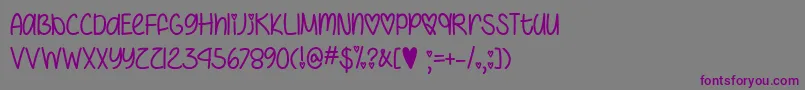 I Heart You Always   Font – Purple Fonts on Gray Background