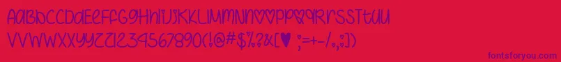 I Heart You Always   Font – Purple Fonts on Red Background