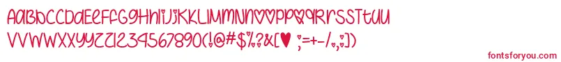 I Heart You Always   Font – Red Fonts on White Background