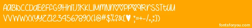 I Heart You Always  -Schriftart – Weiße Schriften auf orangefarbenem Hintergrund