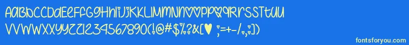 I Heart You Always   Font – Yellow Fonts on Blue Background