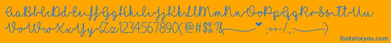 I Love Glitter   Font – Blue Fonts on Orange Background