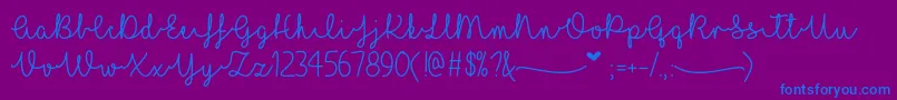 I Love Glitter   Font – Blue Fonts on Purple Background
