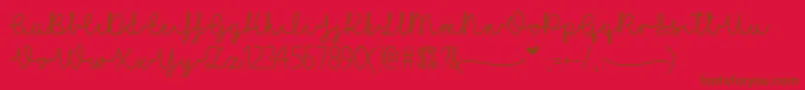 Fonte I Love Glitter   – fontes marrons em um fundo vermelho
