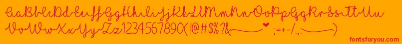 I Love Glitter   Font – Red Fonts on Orange Background