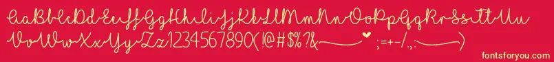 I Love Glitter   Font – Yellow Fonts on Red Background