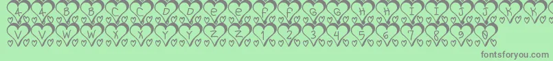 Czcionka I love St – szare czcionki na zielonym tle
