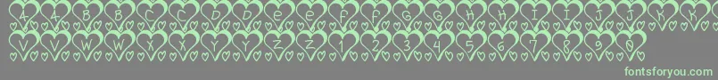 Saiba mais sobre a fonte I love St Fonte I love St – fontes verdes em um fundo cinza