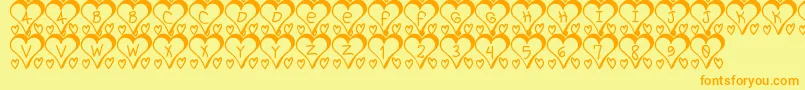 I love St Font – Orange Fonts on Yellow Background