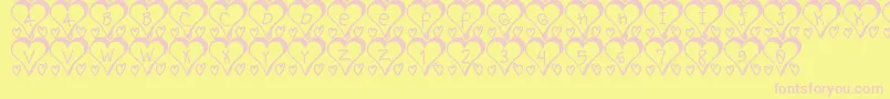 I love St Font – Pink Fonts on Yellow Background