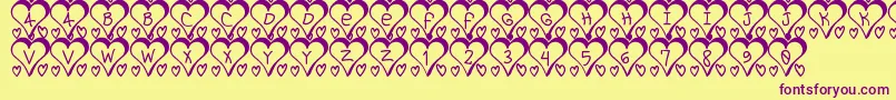 I love St Font – Purple Fonts on Yellow Background