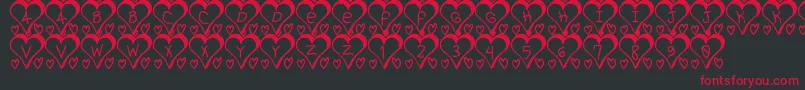 I love St-Schriftart – Rote Schriften auf schwarzem Hintergrund