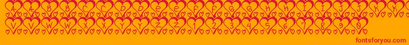 Fonte I love St – fontes vermelhas em um fundo laranja