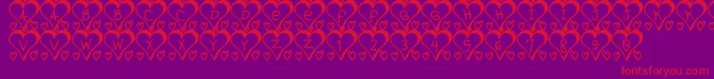 I love St-Schriftart – Rote Schriften auf violettem Hintergrund