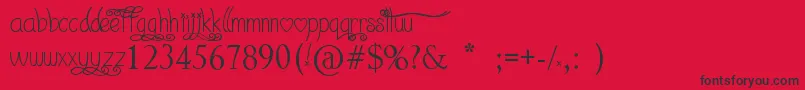 Шрифт I Love What You Do   – чёрные шрифты на красном фоне