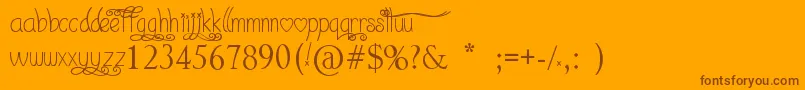 I Love What You Do   Font – Brown Fonts on Orange Background