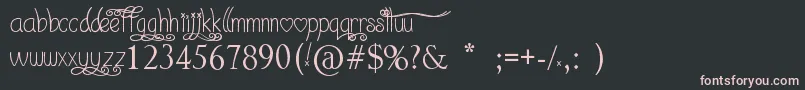 Шрифт I Love What You Do   – розовые шрифты на чёрном фоне