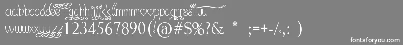 Шрифт I Love What You Do   – белые шрифты на сером фоне